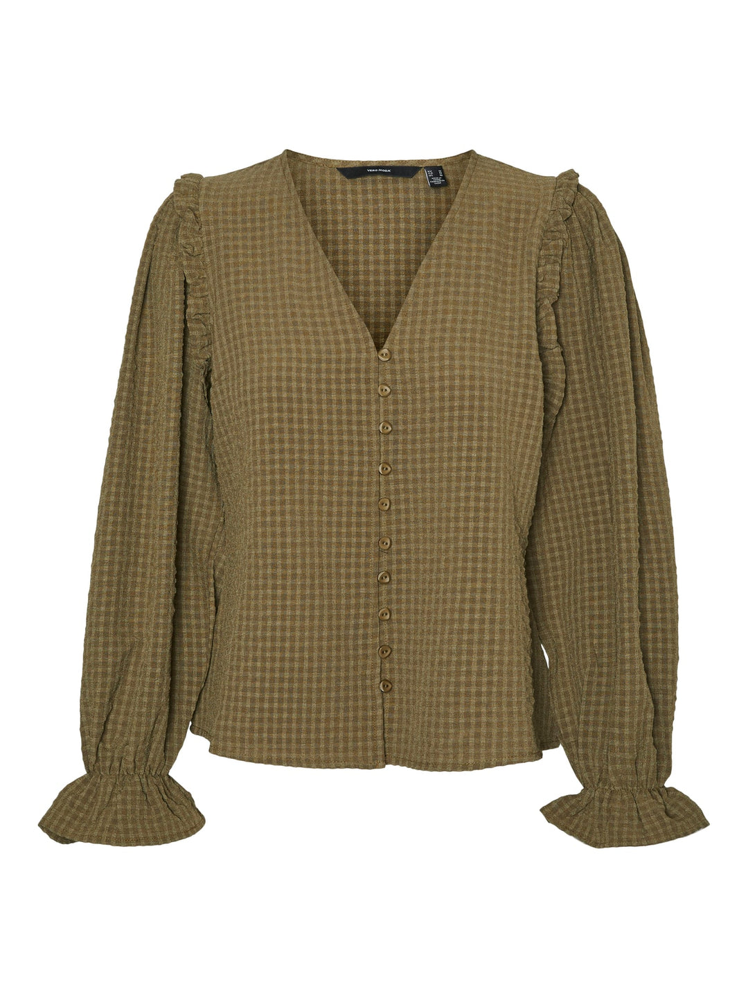VERO MODA blouse l/m dames groen dessin – 10298873 Karin