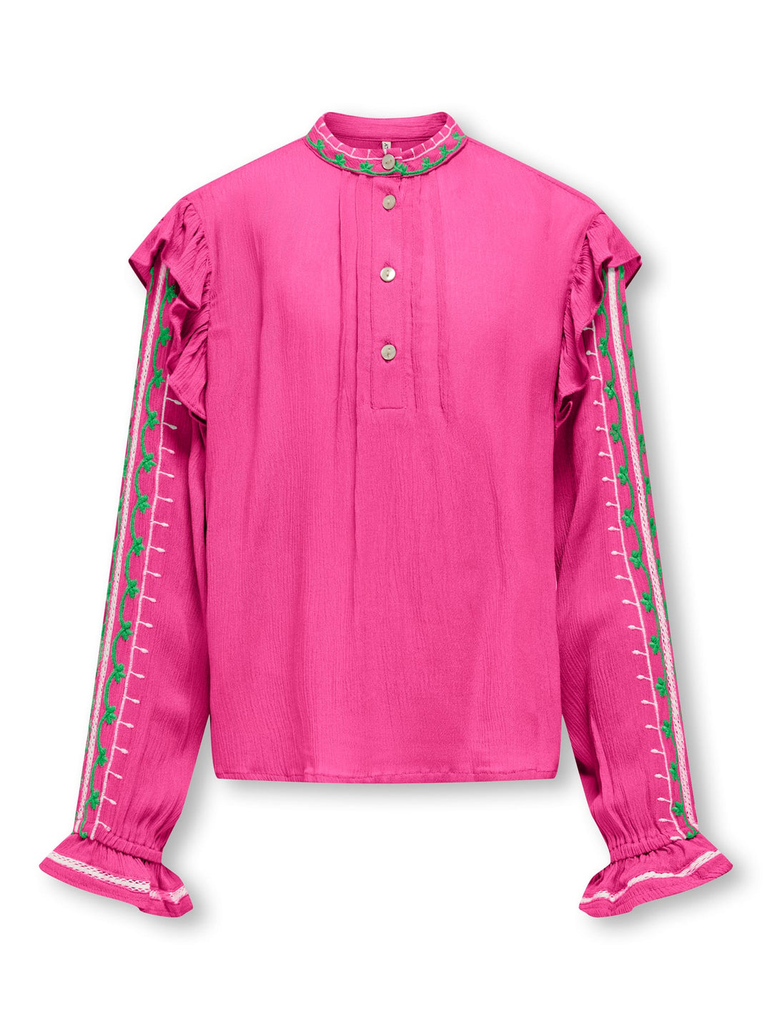 KIDS ONLY KOGADA L/S EMB. SHIRT WVN – meisjes overhemd - Framboos