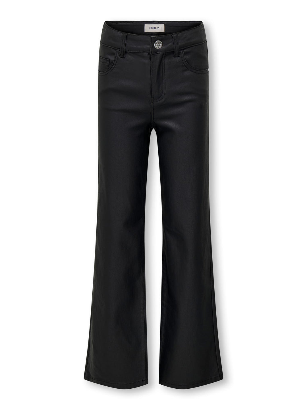 kids only KOGJUICY-NYA WIDE COATED PANT PNT zwart – meisjes