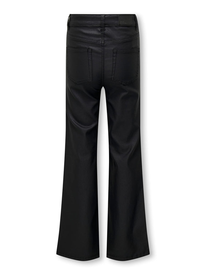 kids only KOGJUICY-NYA WIDE COATED PANT PNT zwart – meisjes