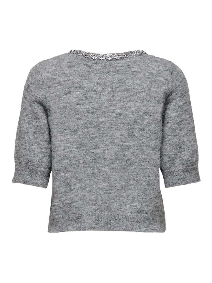 Jacqueline de Yong 15344982 alva vest gebreid grijs melee