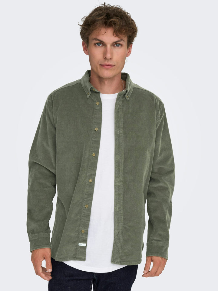 ONLY & SONS overhemd donkergroen – heren