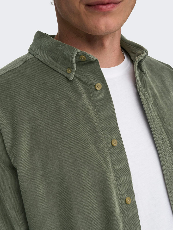 ONLY & SONS overhemd donkergroen – heren