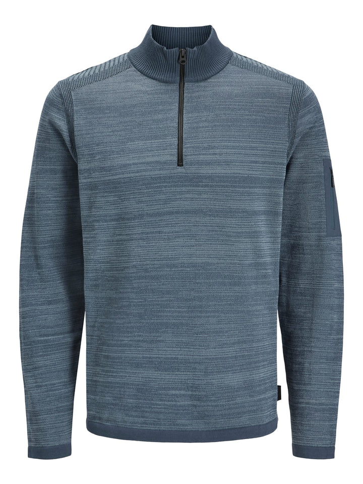 Jack & Jones JCOMACE KNIT HALF ZIP SMU trui – heren - Rafblauw