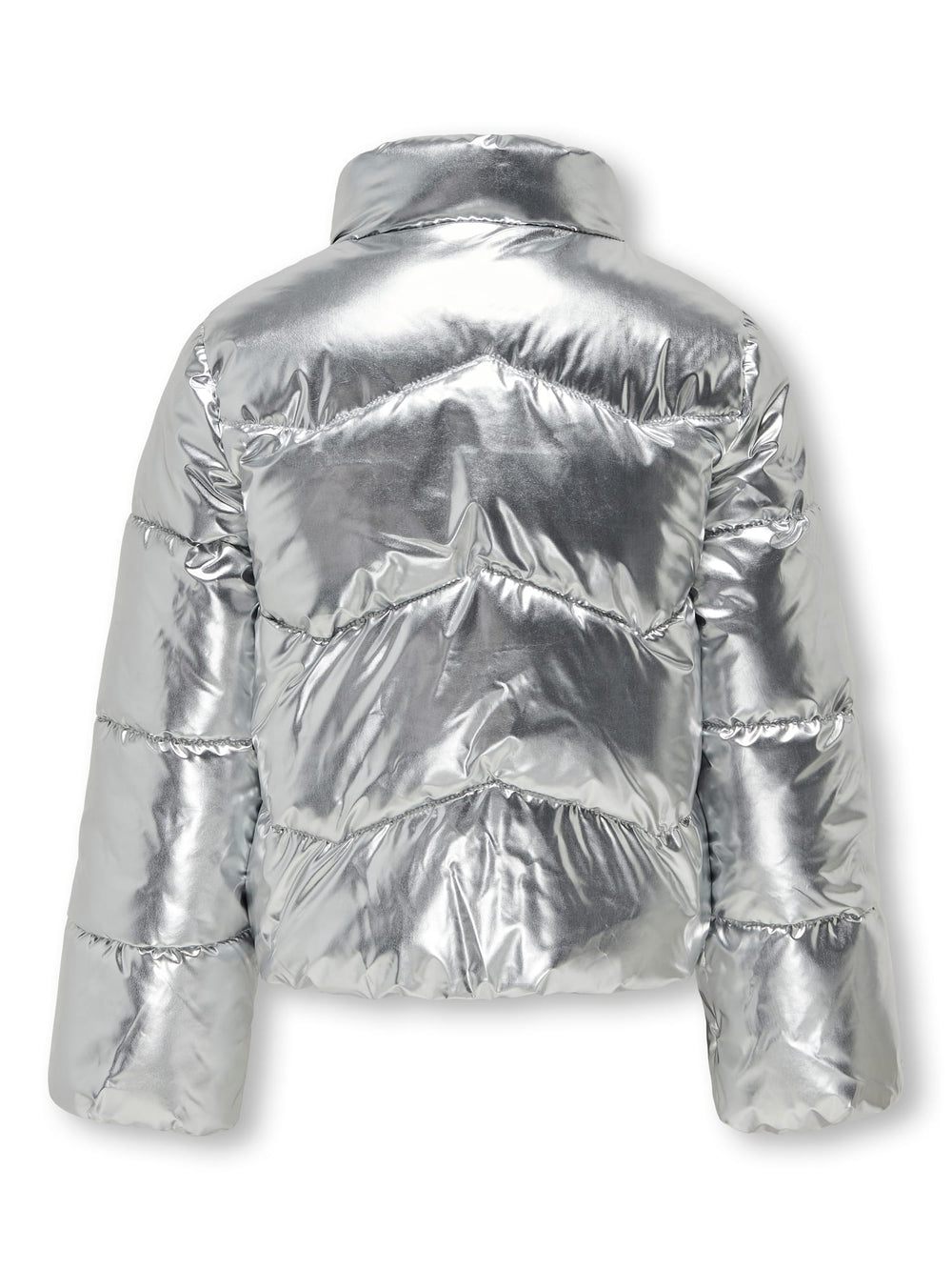 KIDS ONLY Pearl puffer jacket – winterjas meisjes - Zilverkleurig