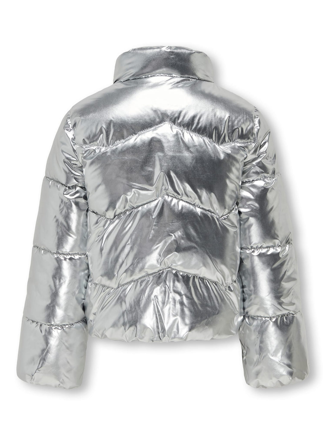 KIDS ONLY Pearl puffer jacket – winterjas meisjes - Zilverkleurig