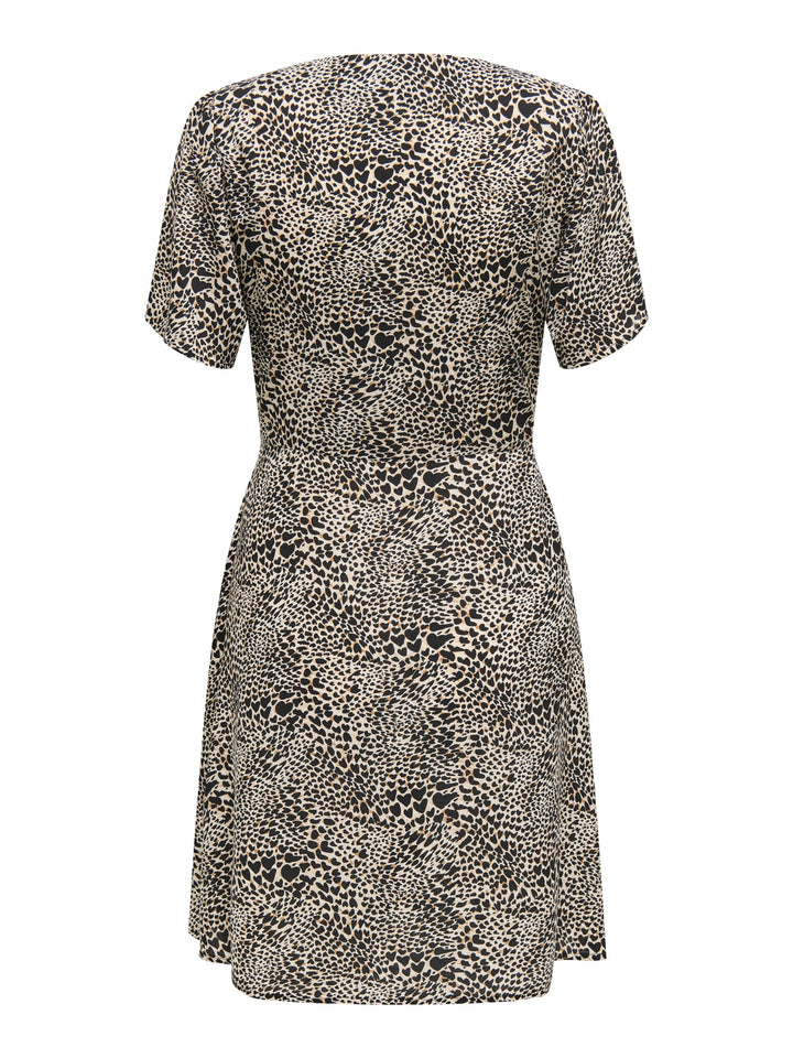 Only 15237382 Evida jurk kort zwart dessin – dames