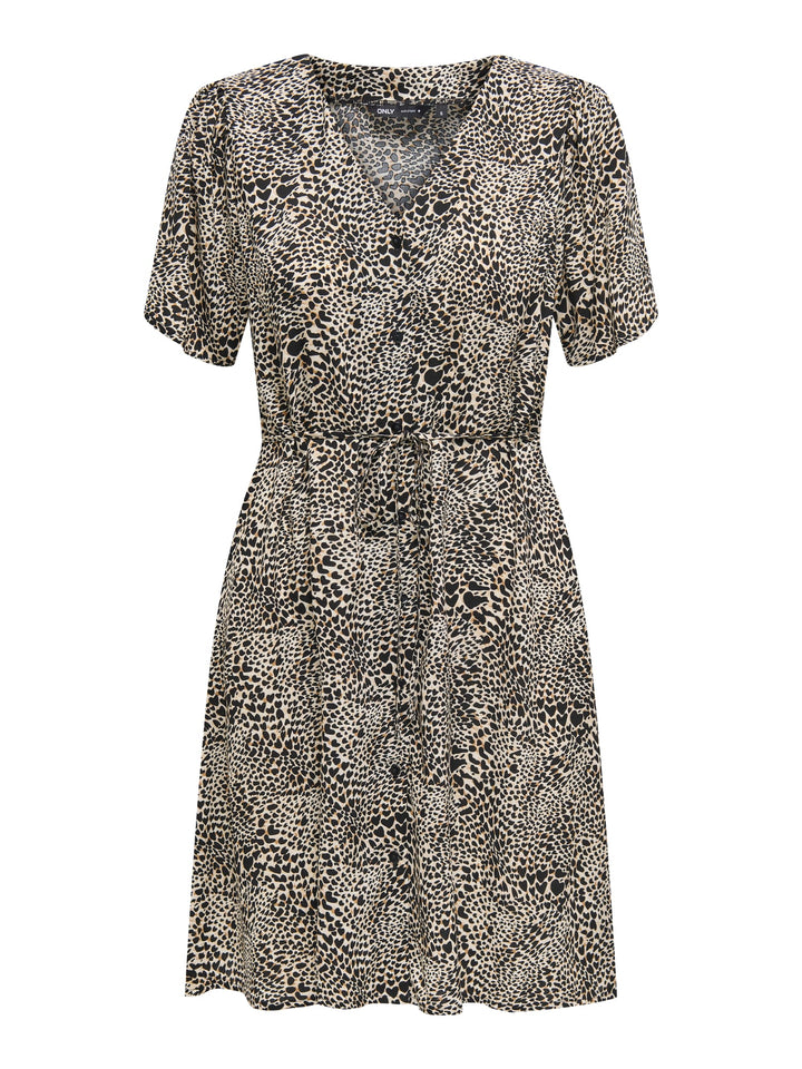 Only Evida jurk kort zwart dessin – dames