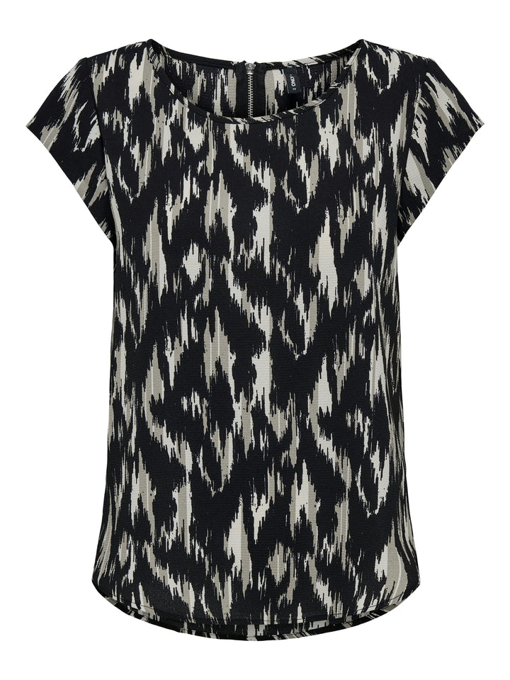 Only Vic blouse zwart dessin – dames