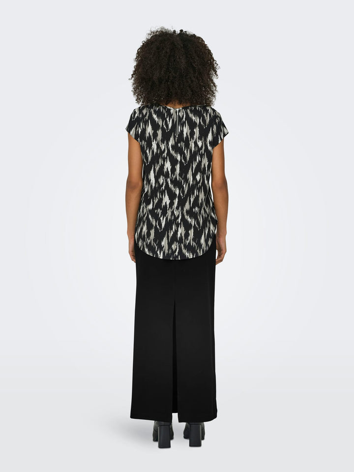 Only Vic blouse zwart dessin – dames
