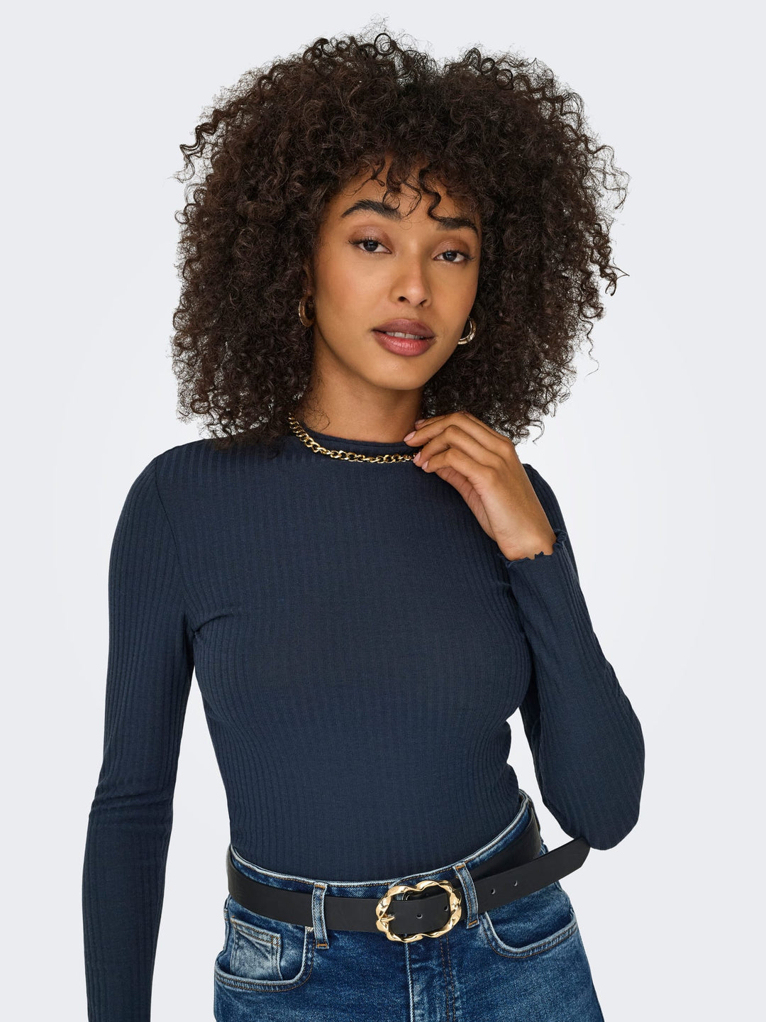 Only ONLEMMA L/S HIGH NECK TOP rafblauw – dames