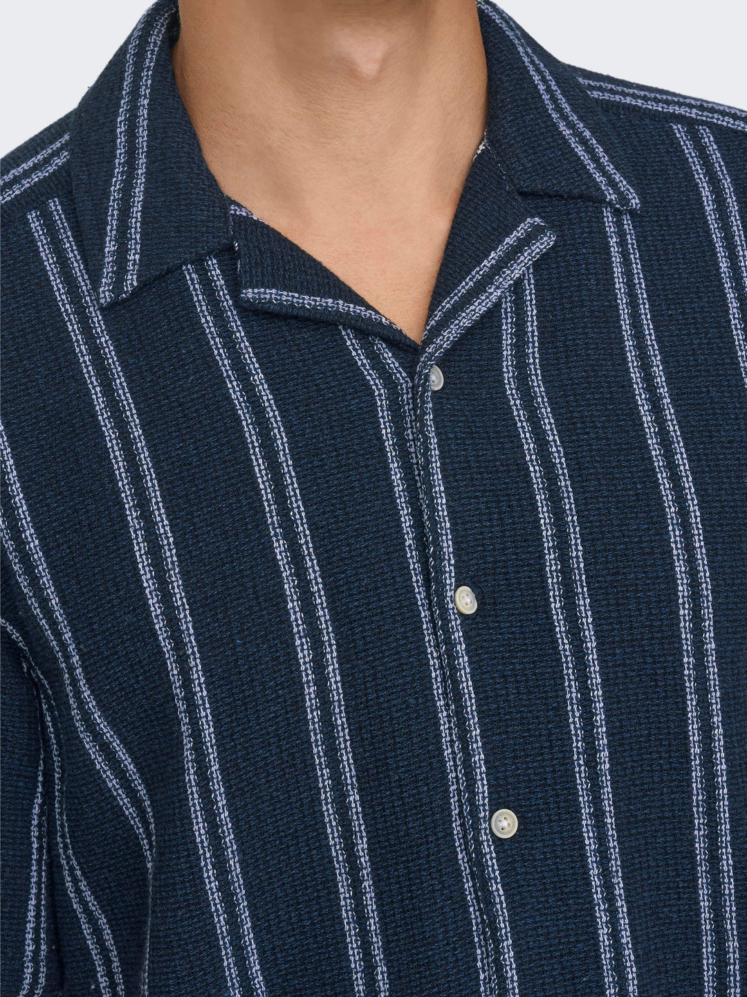 ONLY & SONS Trev overhemd k/m heren - blauw dessin