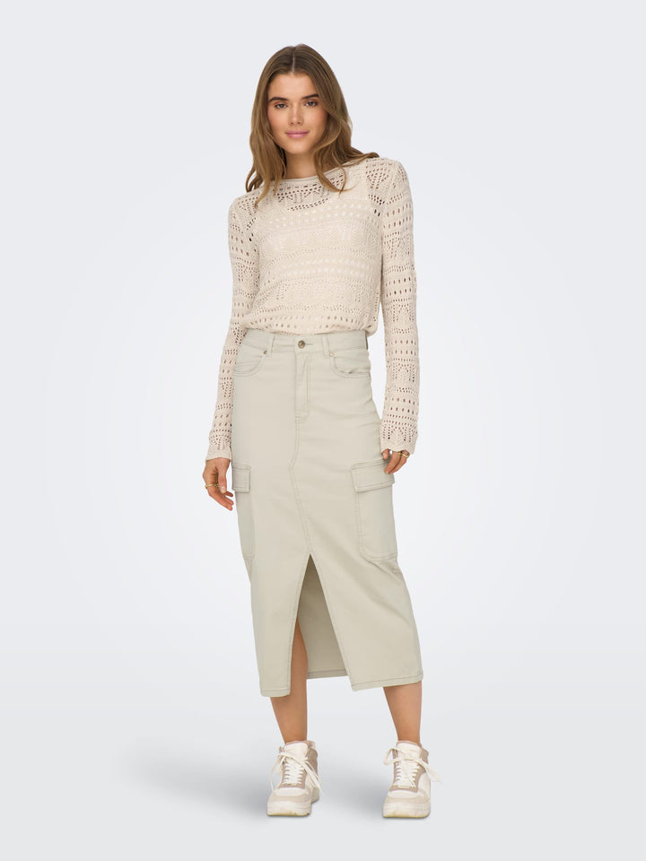 Jacqueline de Yong gebreide pullover beige – dames