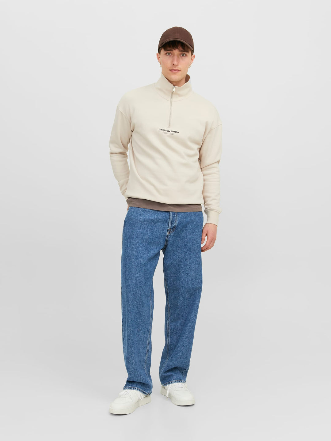 Jack &amp; Jones 12236078 alex jeans low croth-baggy fit blue denim - L32