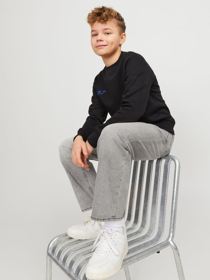 Jack & Jones Kids jeans loose fit grijs - jongens - Grey Denim
