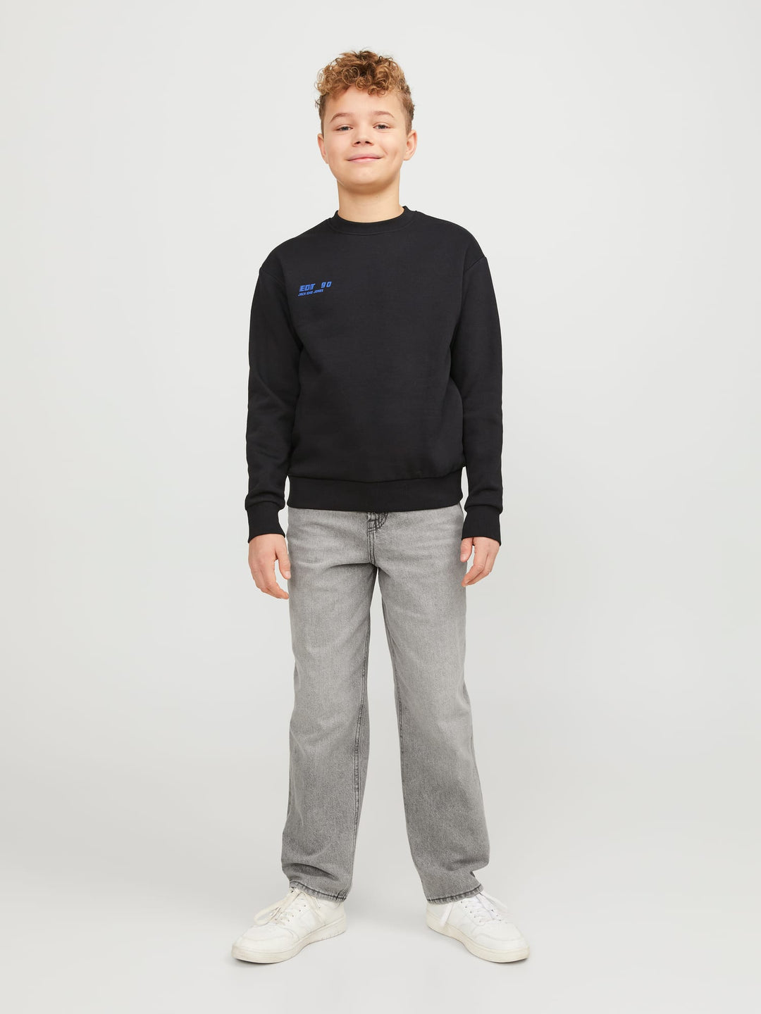 Jack & Jones Kids jeans loose fit grijs - jongens - Grey Denim