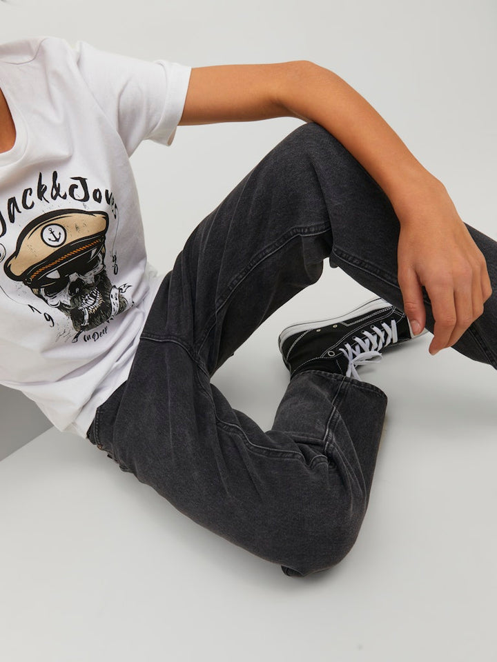 Jack & Jones Kids jeans loose fit zwart denim – jongens - Black Denim