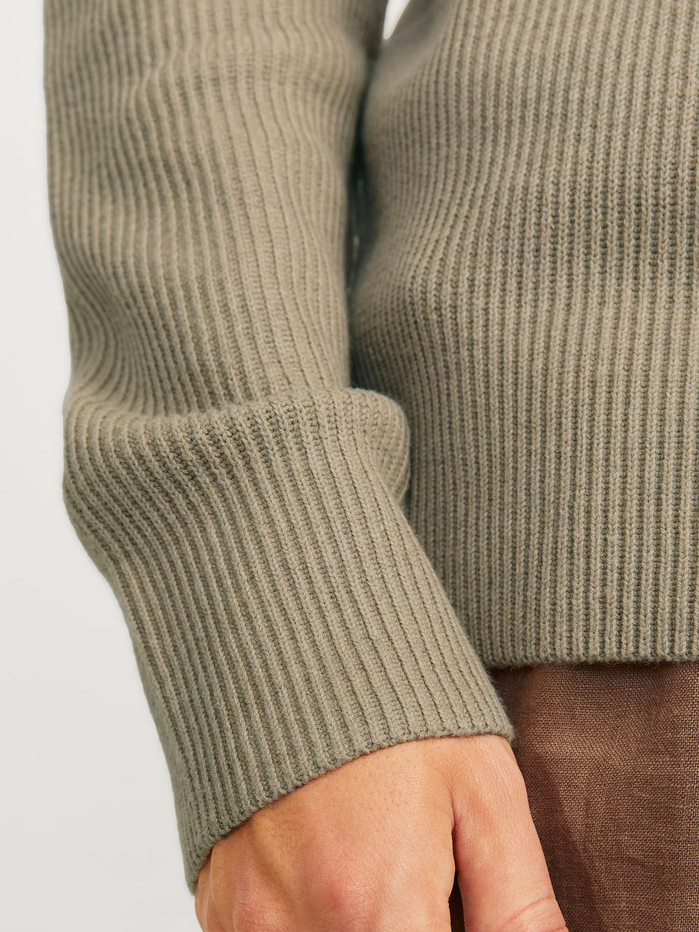 Jack & Jones 12257771 Perfect gebreide pullover beige – heren