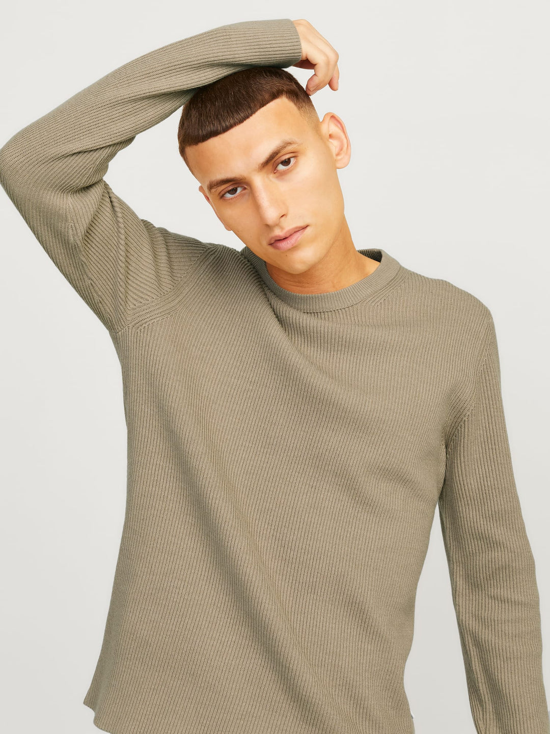 Jack & Jones 12257771 Perfect gebreide pullover beige – heren