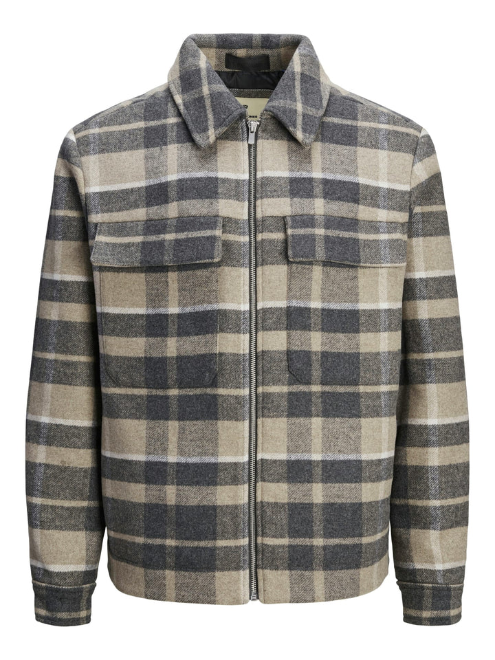 Jack & Jones JPRCCRUSSEL WOOL BLEND JACKET SN – heren - Bruin Dessin