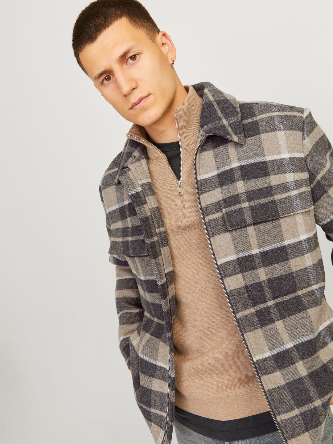 Jack & Jones JPRCCRUSSEL WOOL BLEND JACKET SN – heren - Bruin Dessin