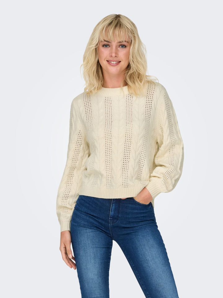Only trui dames ecru – ONLRUBINA LIFE LS CABLE