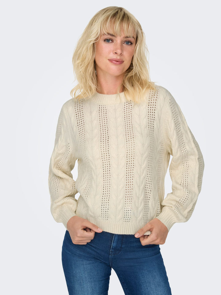 Only trui dames ecru – ONLRUBINA LIFE LS CABLE