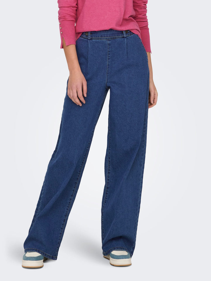 Only wide-leg jeans blauw denim – dames - Blue Denim - 32