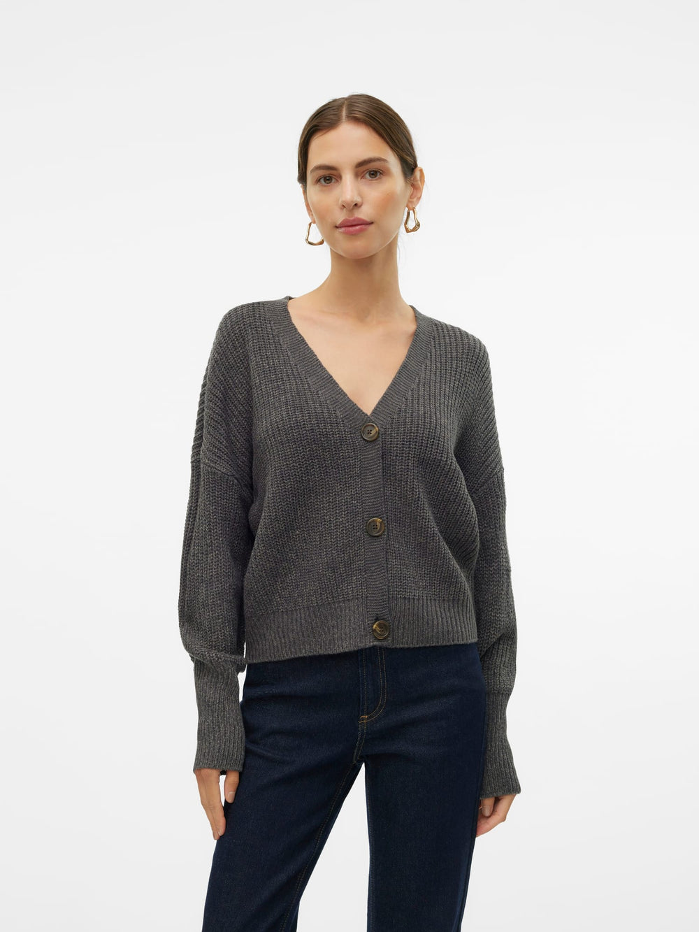VERO MODA 10249632 Lea vest gebreid dames – grijs