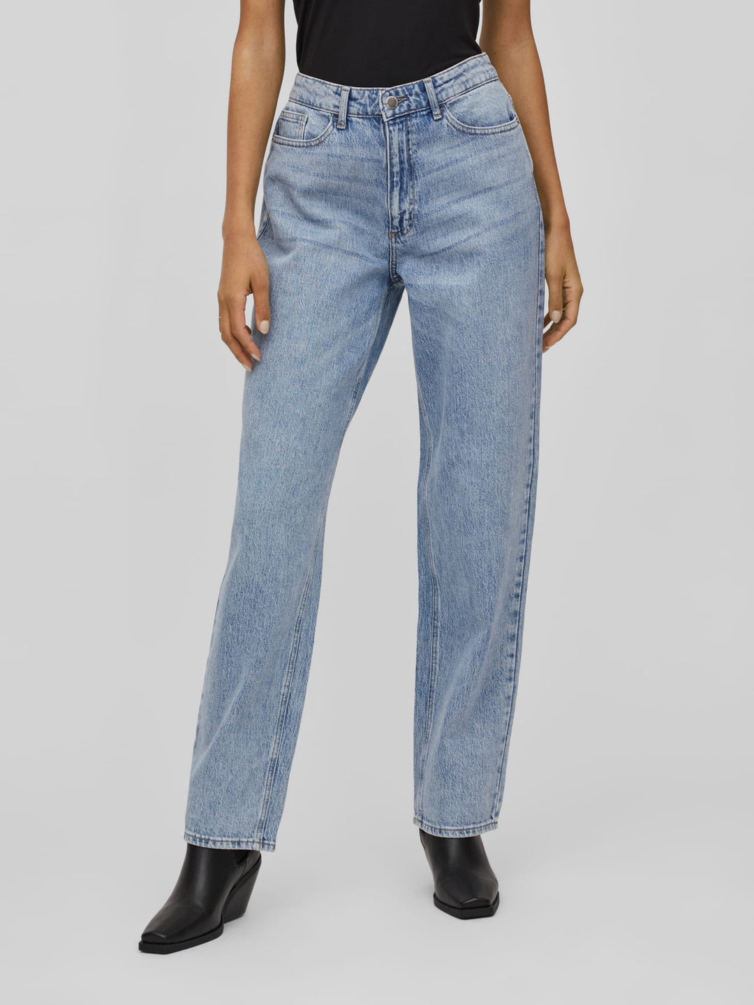 Vila 14084730 elly jeans regular-straight fit dames - Blue Denim - L32