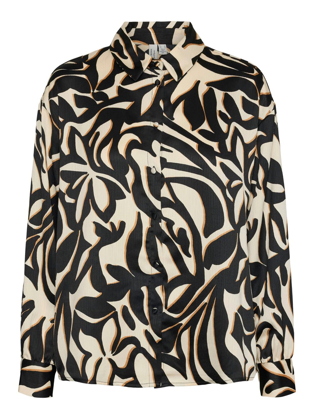 VERO MODA VMVEGA L/S SHIRT zwart dessin – damesblouse