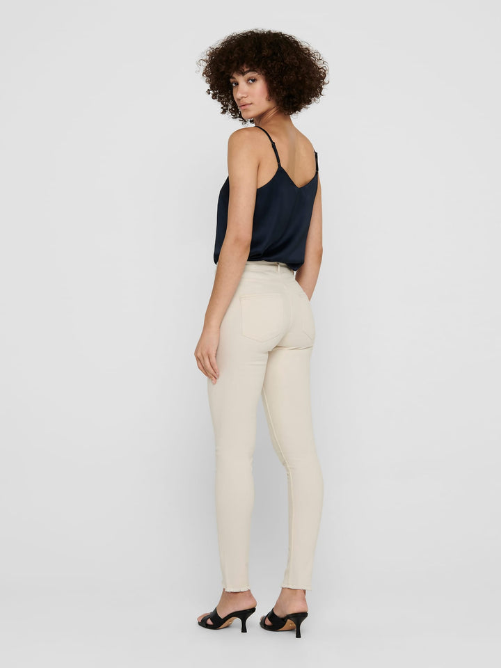 Only 15218655 Blush ecru skinny fit jeans – dames - L34