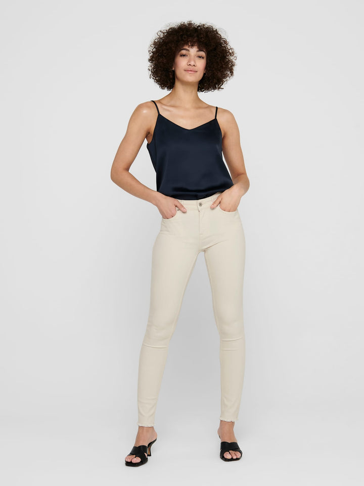 Only 15218655 Blush ecru skinny fit jeans – dames - L34