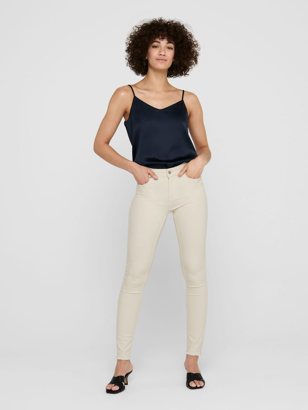 Only 15218655 Blush skinny fit jeans ecru – dames - L30