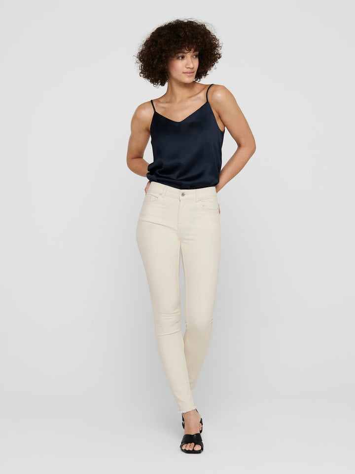 Only 15218655 Blush ecru skinny fit jeans – dames - L34
