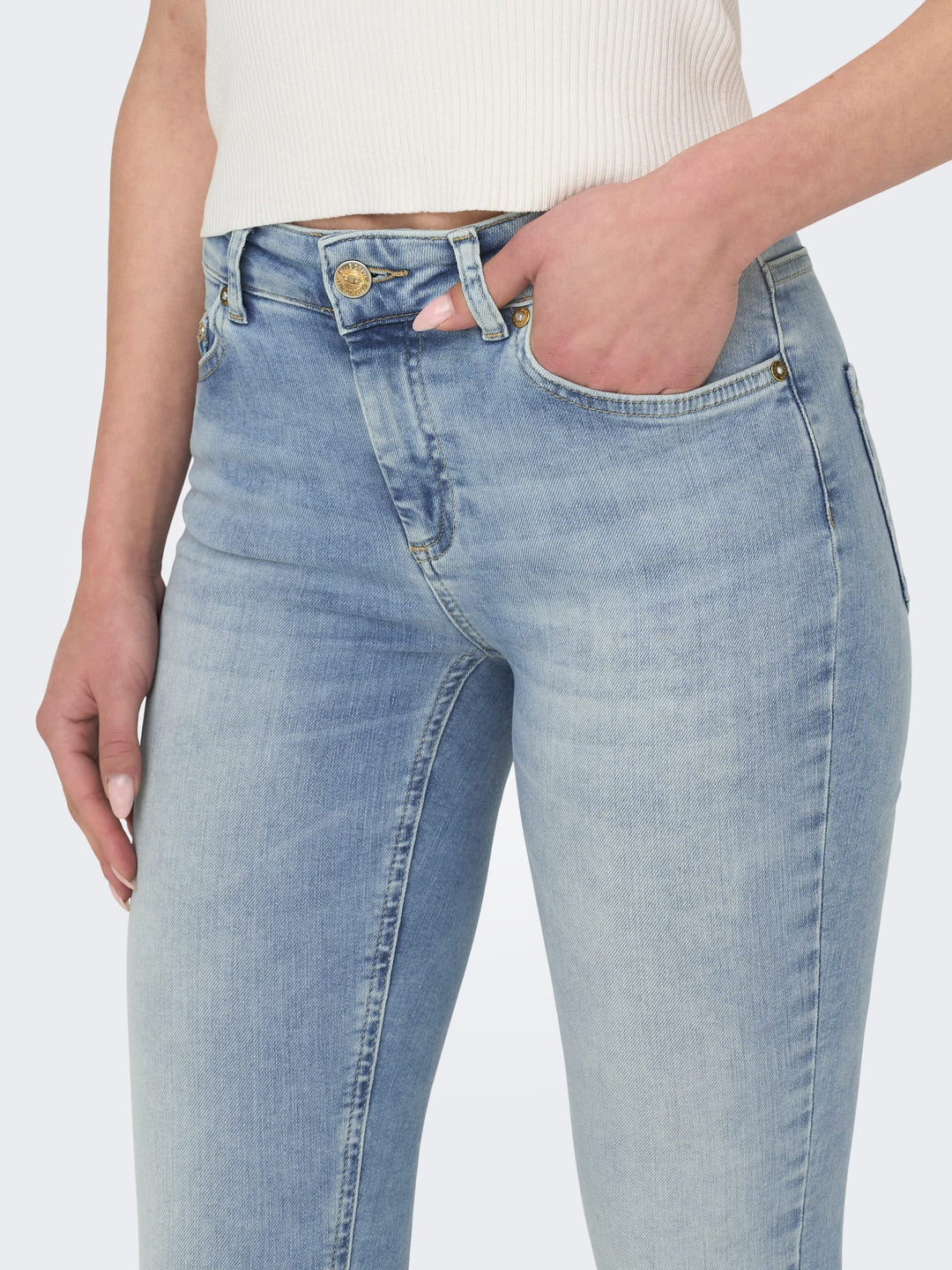 Only 15164319 Blush skinny fit jeans – dames - Blue Denim - L34