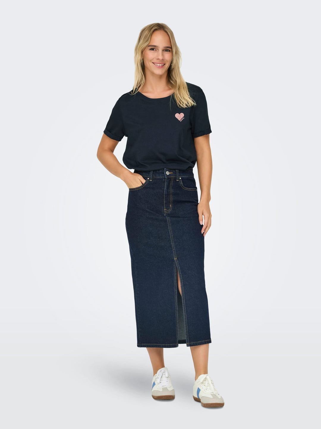Only ONLKITA S/S TOP NOOS navy – dames t-shirt