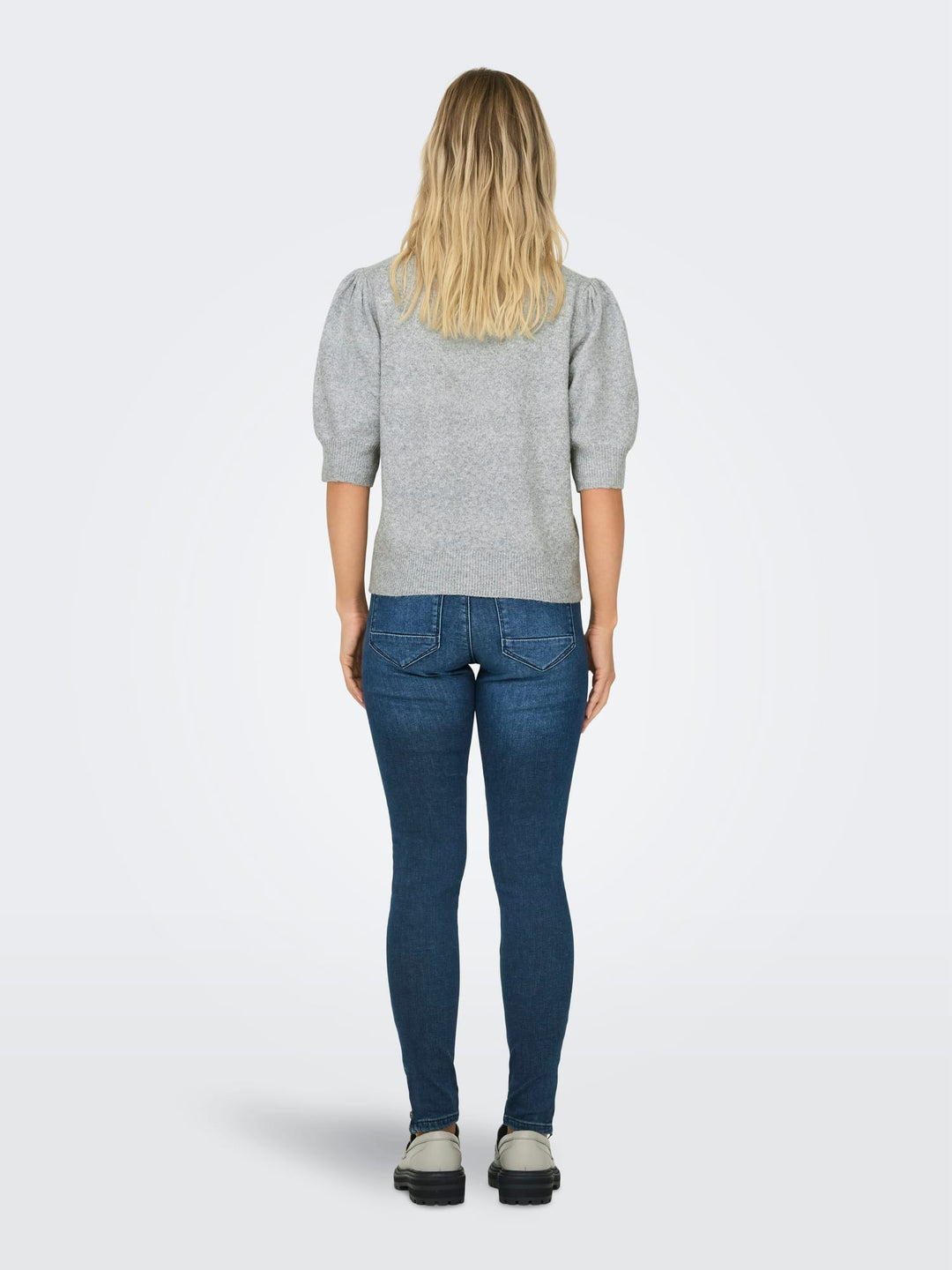 Only ONLRICA 2/4 Pullover KNT – dames trui grijs melee