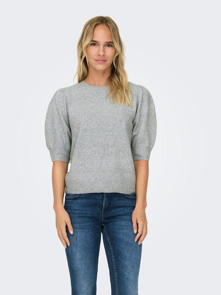 Only ONLRICA 2/4 Pullover KNT – dames trui grijs melee