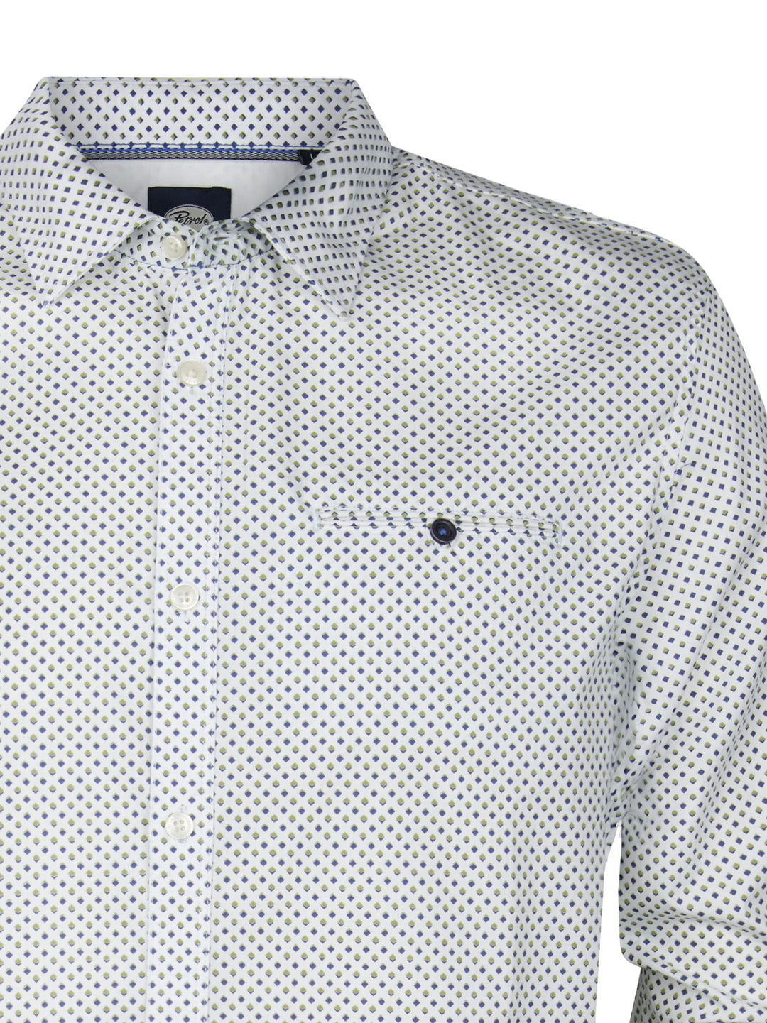Petrol men M-1050-SIL405 overhemd l/m – heren - Wit Dessin