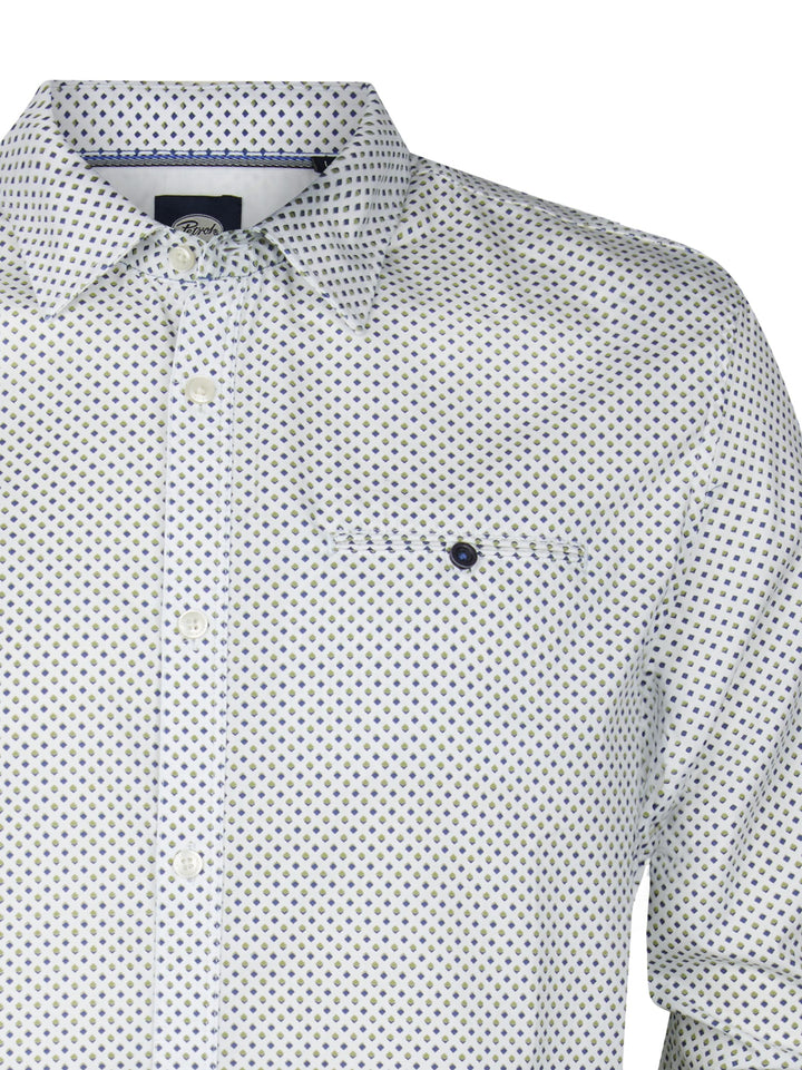 Petrol men M-1050-SIL405 overhemd l/m – heren - Wit Dessin