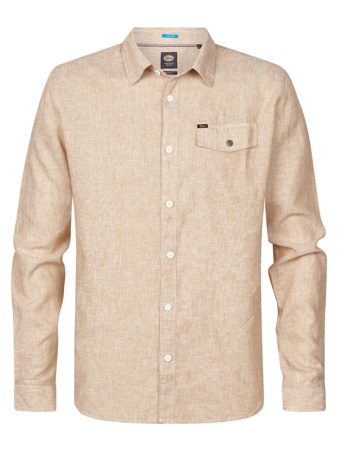 Petrol men M-1050-SIL401 overhemd l/m zand dessin – heren