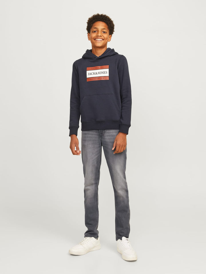 Jack & Jones Kids slim fit jeans grijs – jongens - Grey Denim