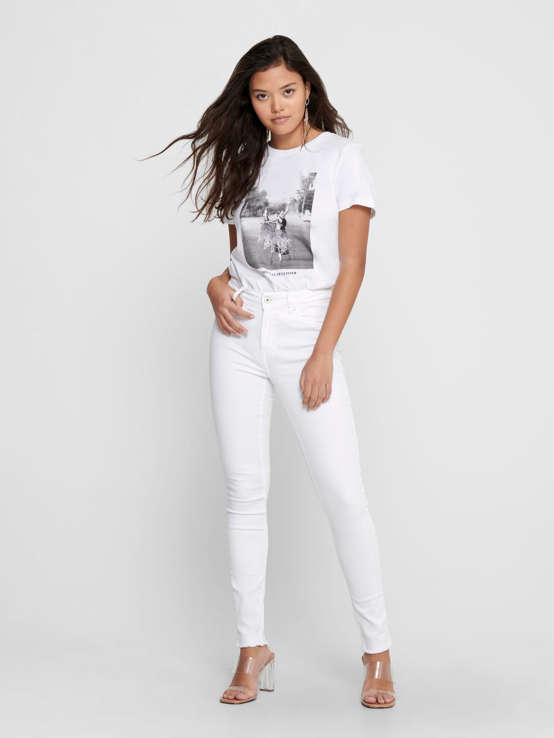 Only 15155438 Blush skinny fit jeans wit – dames - L34