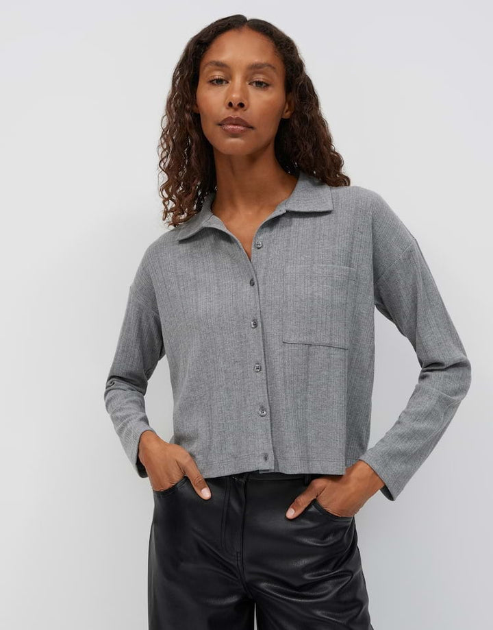 Opus sawoni 10623214518465 blouse l/m dames grijs melee