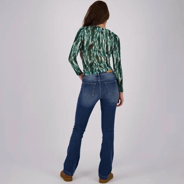Raizzed dames bootcut flare jeans – blue denim - L32
