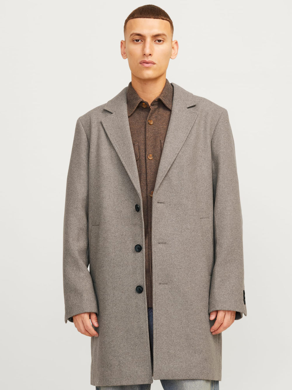 Jack & Jones JJEHARRISON wollen jas licht bruin – heren