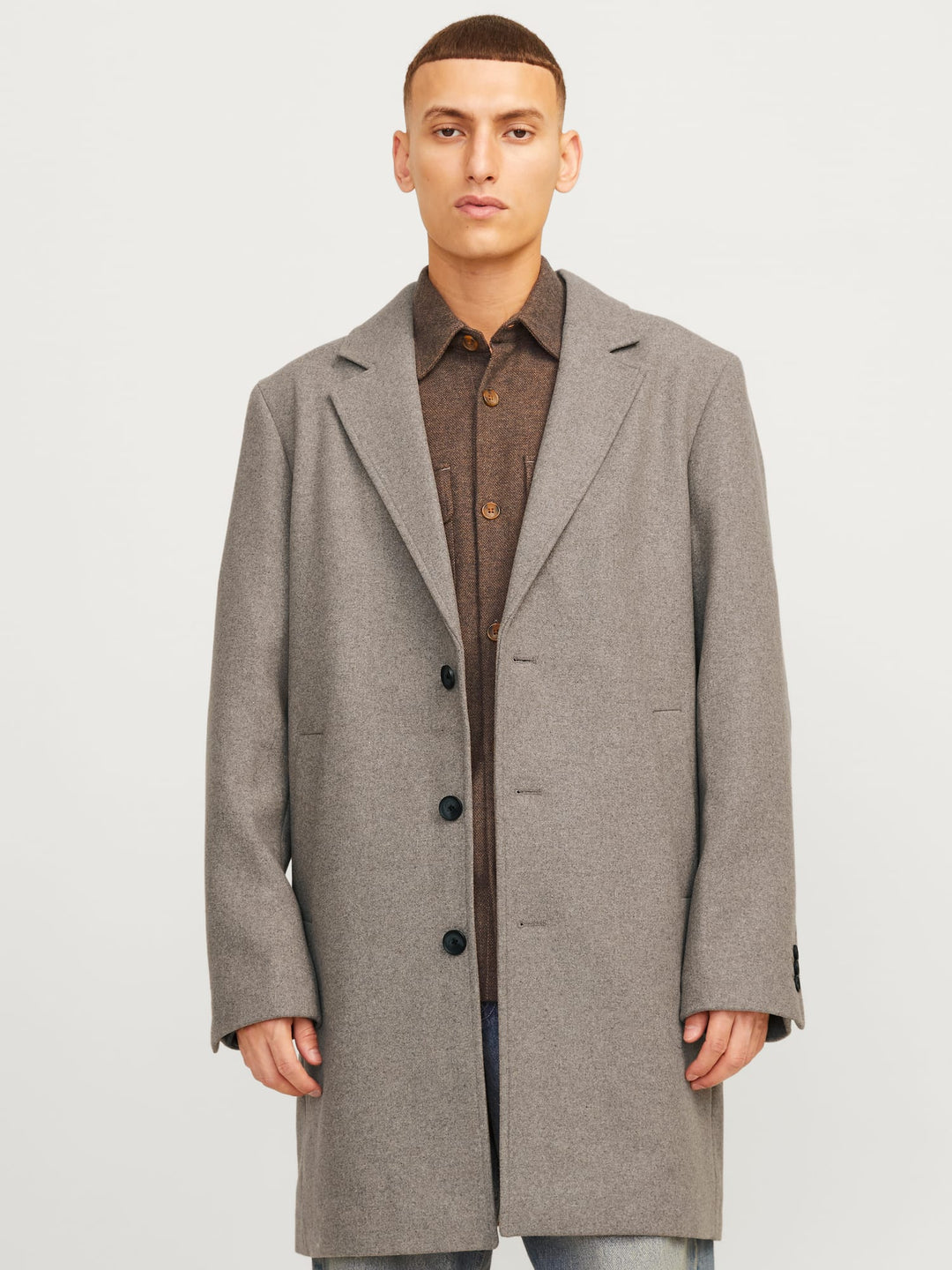 Jack & Jones JJEHARRISON wollen jas licht bruin – heren