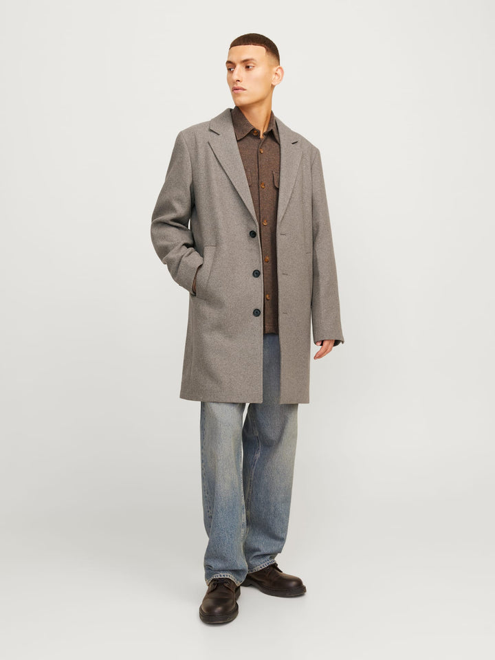 Jack & Jones JJEHARRISON wollen jas licht bruin – heren