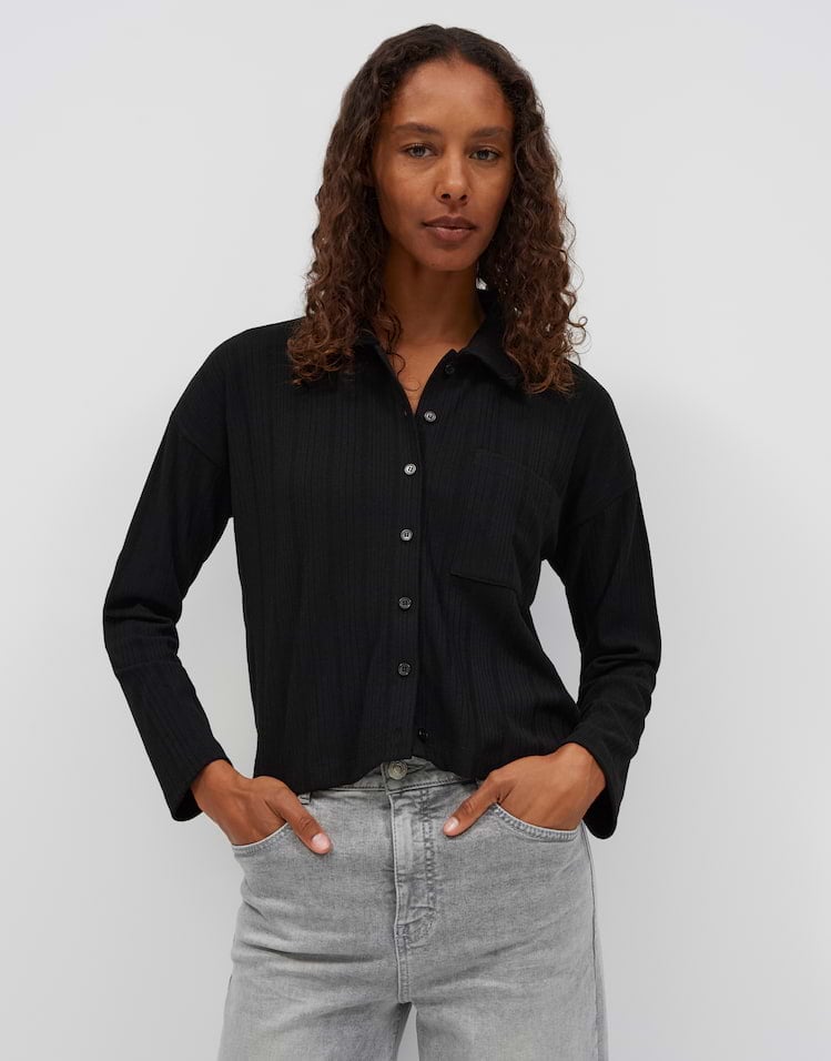 Opus sawoni 10623214518465 blouse l/m zwart – dames